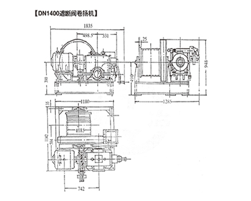 潍坊DN1400遮断阀卷扬机